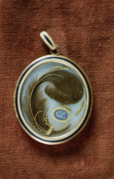 Enamelled Locket Containing a Lock of Hair with the Initials C. L. by George Engleheart